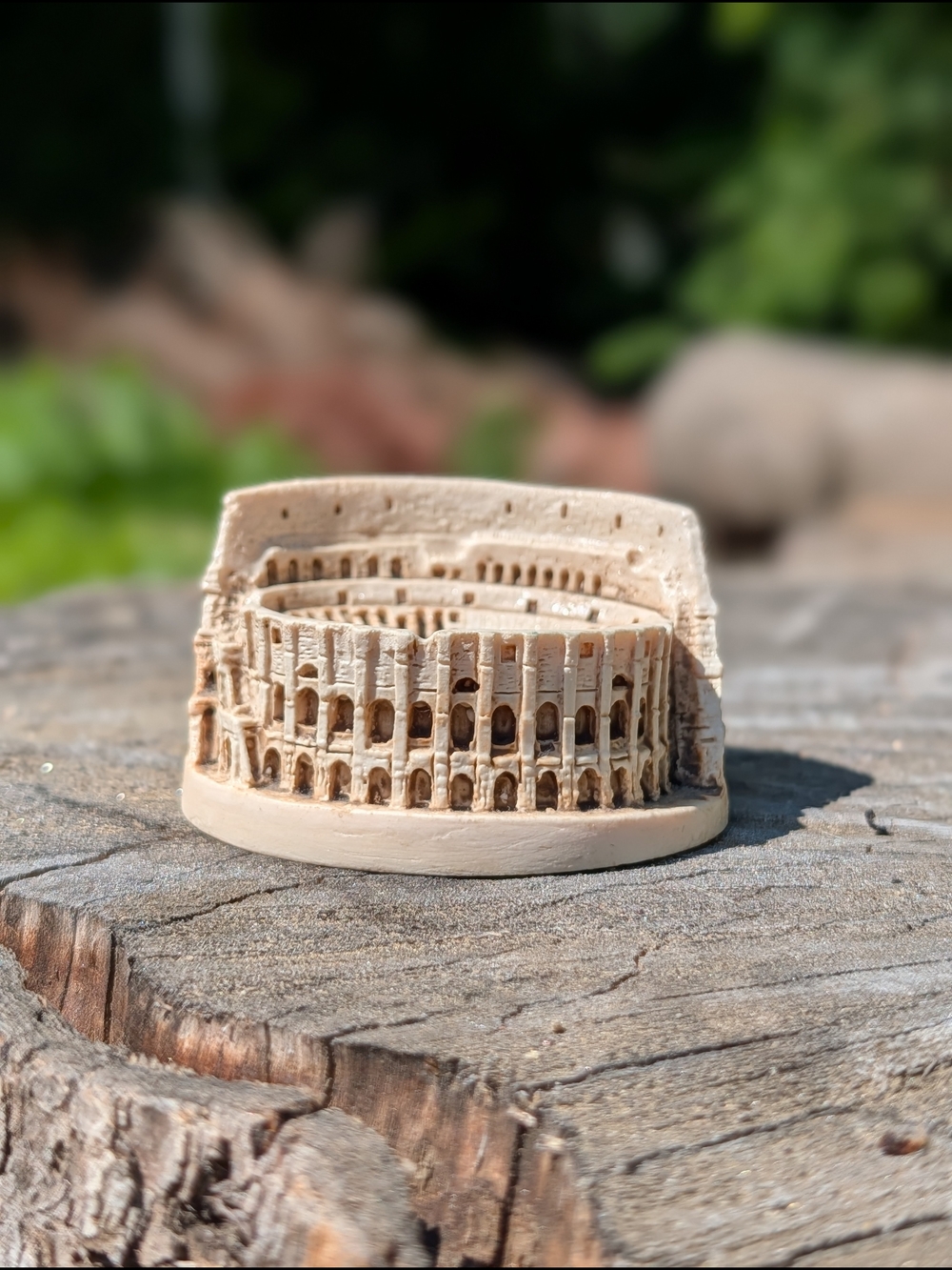 Beige Colosseum Sculpture Decorative Accent